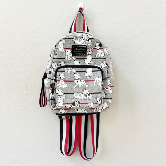 Disney Parks Loungefly Backpack 101 Dalmatians Gray Stripe - Picture 2 of 14